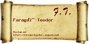 Faragó Teodor névjegykártya
