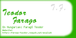 teodor farago business card